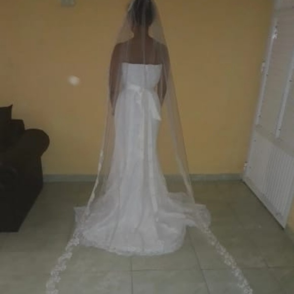 3M Ivory Catherdal Wedding Veil Long With Combe On - Picture 4 of 5